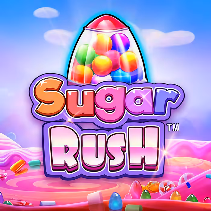 Sugar Rush sweet-themed slot with cluster pays and multiplier spots